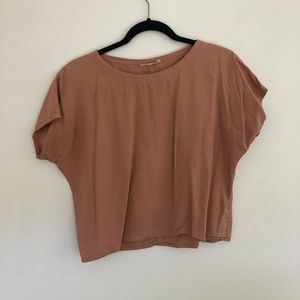 Two Fold Dusty Pink Silk Top